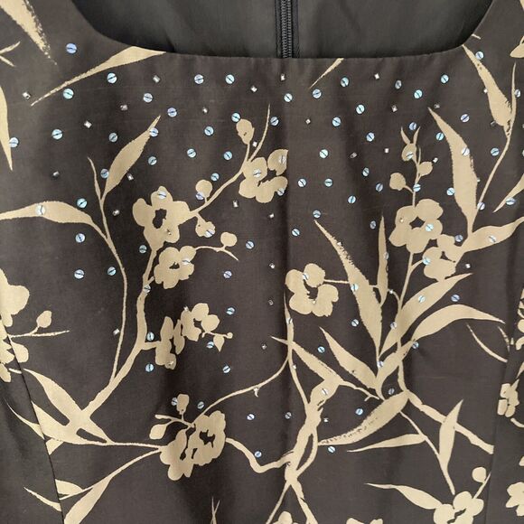 Shomi Blouse Set Sz 14 Womens Petite 100% Silk Top Brown Tank Career Work Autumn - Picture 9 of 11